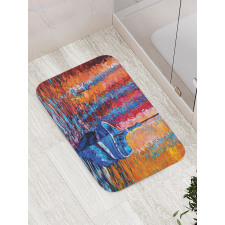 Dark Sea Fishing Boat Bath Mat