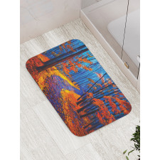 Forest in Fall Season Bath Mat