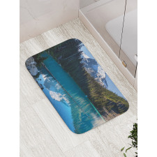 Snowy Frozen Mountain Bath Mat