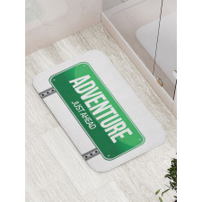 Signboard Travel Highway Bath Mat