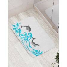 Big Fish Mammal Waves Art Bath Mat