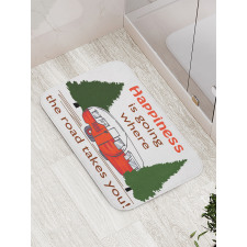 Travel Themed Typography Bath Mat