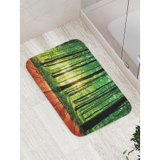 Sunlight Forest Trees Bath Mat