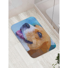 Low Poly Effect Curious Dog Bath Mat