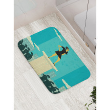 Men Looking at the Lady Bath Mat