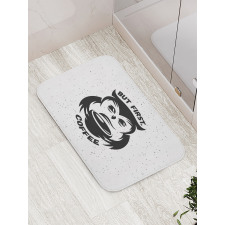 Owl Holds Mug Dots Bath Mat