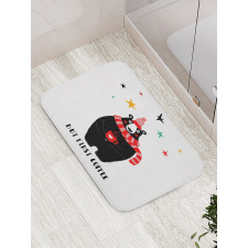 Bear Holding a Cup Bath Mat