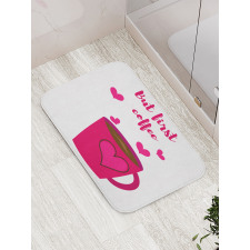 Text and Hearts Bath Mat