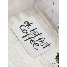 Monotone Wording Bath Mat