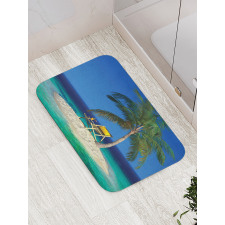 Chair Under a Palm Tree Bath Mat