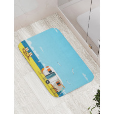 Coastline Clouds Scenery Bath Mat