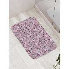 Delicate Floral Branches Bath Mat