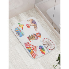 Clown Elephant Circus Bath Mat