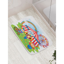 Fun Circus Scene Clowns Bath Mat