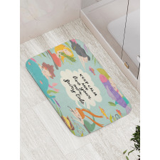 Calligraphy Mermaids Bath Mat