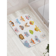 Comic Koala Fox Faces Bath Mat