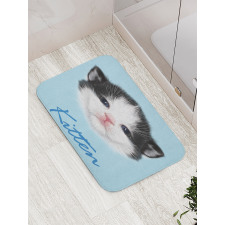 Furry Pink Nose Kitten Bath Mat