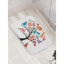 Cat Tree with Kittens Bath Mat