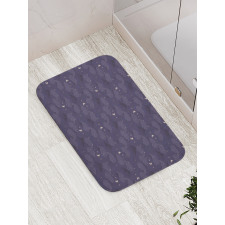 Crescent Moon Stars Clouds Bath Mat