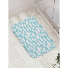 Bicolored Clouds Graphic Bath Mat