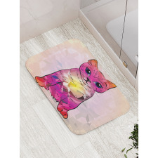 Retro Digital Robot Cat Bath Mat