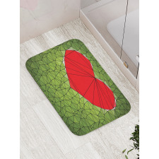 Geometric Mosaic Art Heart Bath Mat