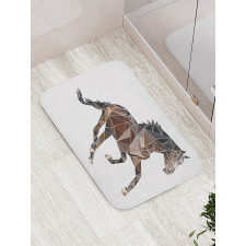 Brown Tones Triangle Horse Bath Mat