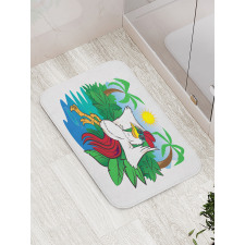 Rooster Exotic Paradise Bath Mat