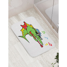 Crocodile Holding Guitar Bath Mat