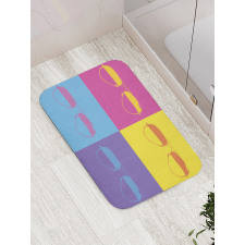 Retro Image Summer Items Bath Mat