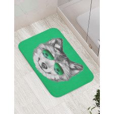 Exotic Wolf Portrait Bath Mat