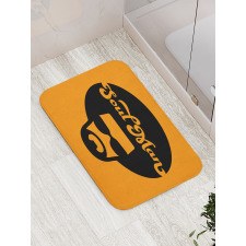 Retro Jazz Male in an Afro Bath Mat