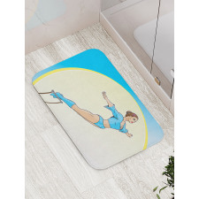 Woman Performing Trapeze Bath Mat