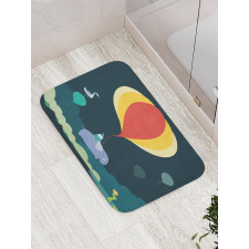 Hot Air Balloon and Animals Bath Mat