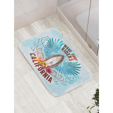 Sketchy Flowers Birds Bath Mat