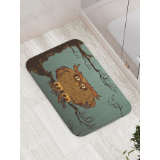 Tired Owl on Oak Tree Bath Mat