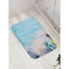 Beach Theme Elements Photo Bath Mat