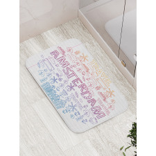 Doodle Style Elements Bath Mat