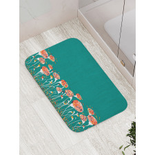 Modern Spring Flowers Bath Mat