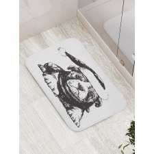 Monochrome Christmas Theme Bath Mat