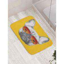 Funny Pet in Sunglasses Bath Mat