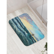 Ship in the Sea Painting Bath Mat