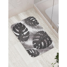 Monstera and Palm Leaves Bath Mat