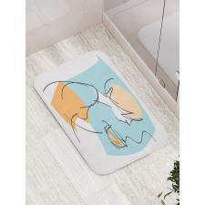 Randomly Scribbled Lady Cup Bath Mat