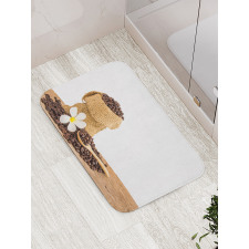 Spoon Flower and Burlap Sack Bath Mat