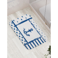 Grunge Boat Navy Theme Bath Mat