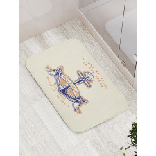 Vintage Style Anchor Sign Bath Mat