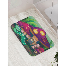 Worm Mushroom House Bath Mat