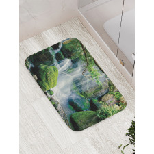 Waterfall Flows Rocks Bath Mat