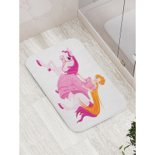 Princess on Pinkish Mane Horse Bath Mat